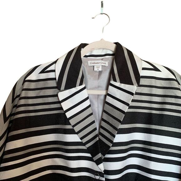 Coldwater Creek Womens Plus Size 16 Multicolor Stripe Wool Blend Blazer Jacket - Picture 2 of 7
